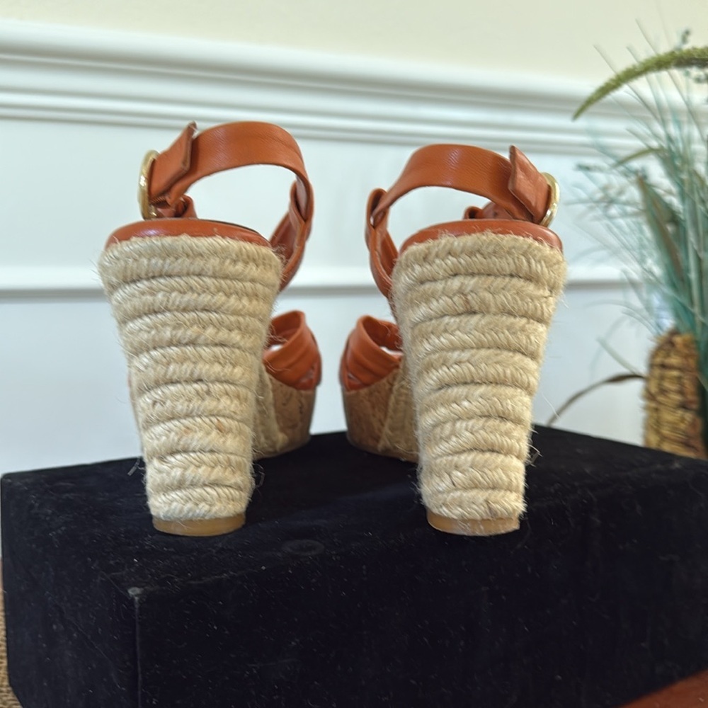 Antonio Melani Women's Orange Wedge Sandals size 7.5 - Picture 6 of 7